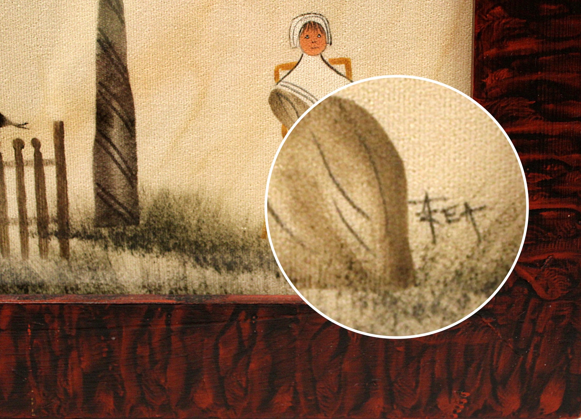 Ann Rea Theorem Shaker Lady Oil Painting on Velvet