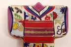 ARTORIA LIMOGES Trinket Box Peint Main Japanese Kimono Signed and Numbered closeup upper front