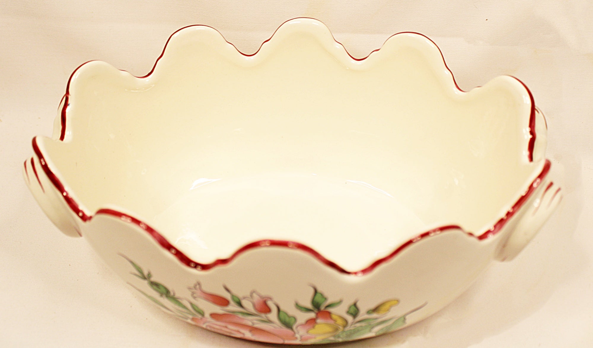 1892 French Faience Jardiniere K and G Luneville Old Strasbourg Pattern Rare