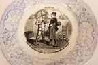 French  Antique Faience Conversation Plates  Set of Three
