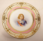 Antique IMPERIAL SEVRES Cabinet Plate with Portrait of Young Napoleon II