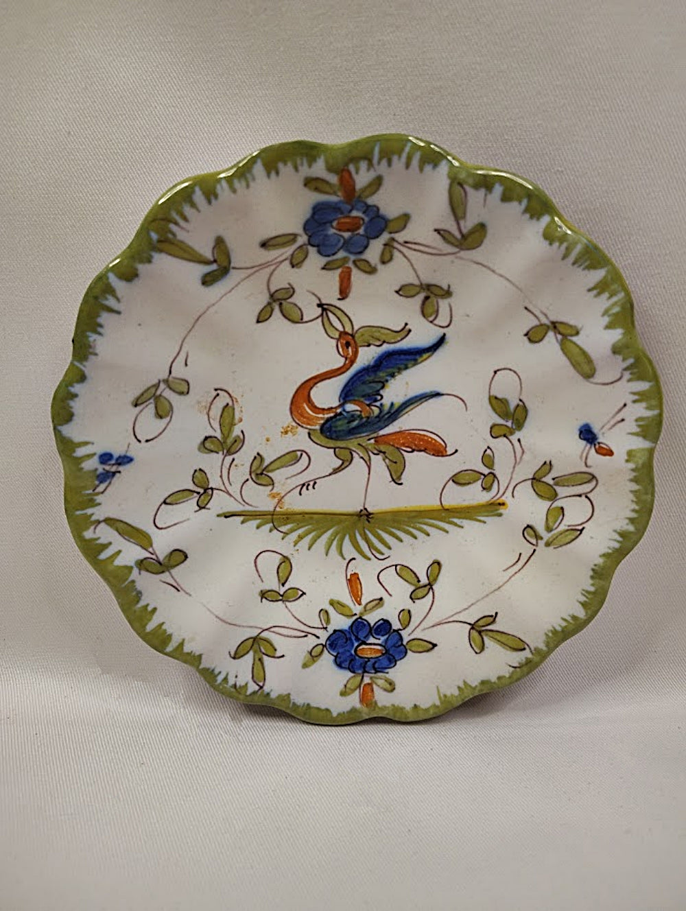 Antique_MOUSTIERS_FRANCE_FAIENCE_Dish_Hand_Painted_Earthware-full front view