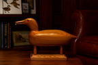 Carved Wooden Loon Decoy with Fish in Mouth