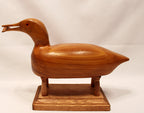 Carved Wooden Loon Decoy with Fish in Mouth