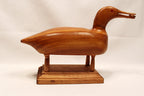 Carved Wooden Loon Decoy with Fish in Mouth