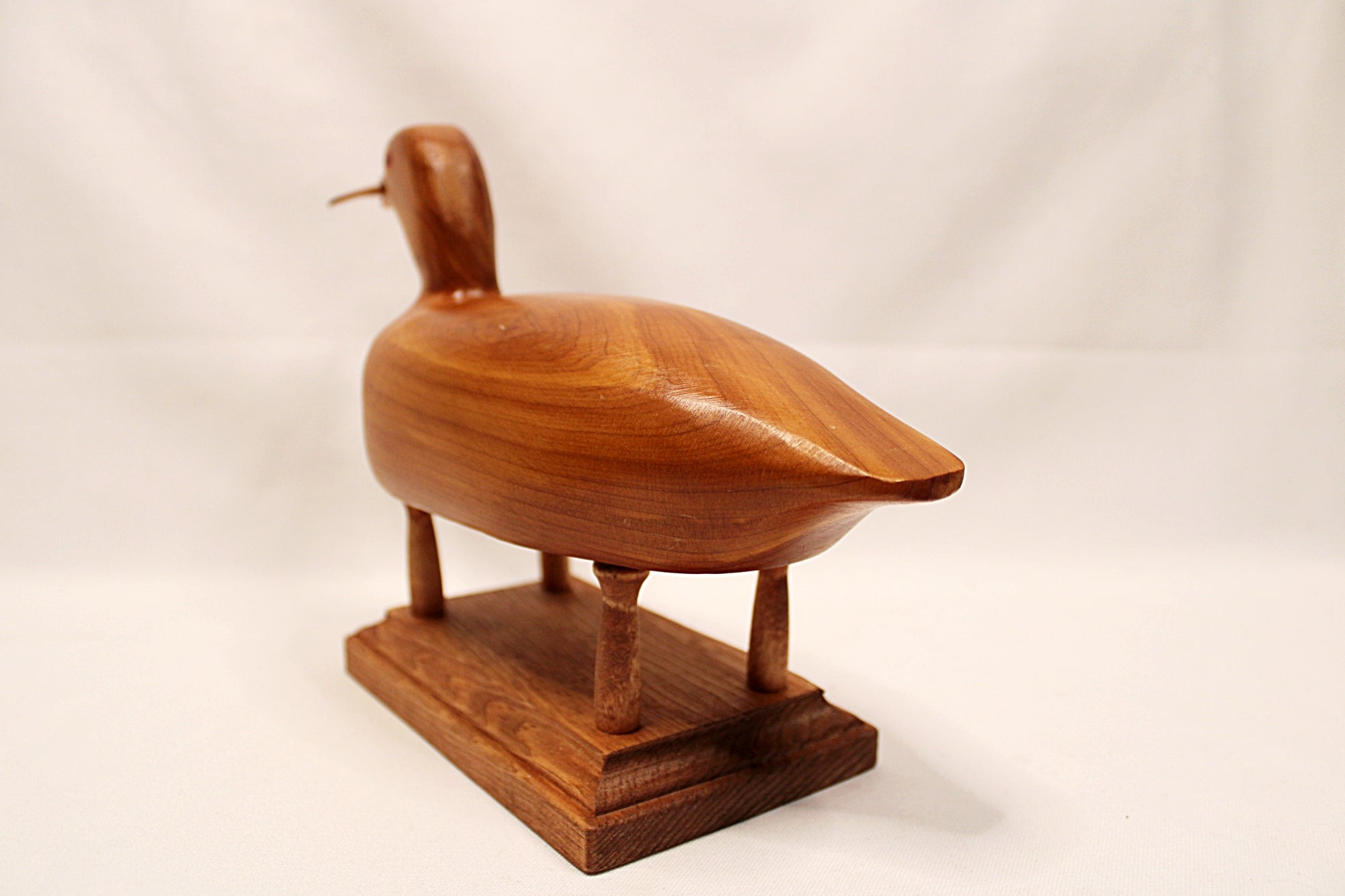 Carved Wooden Loon Decoy with Fish in Mouth