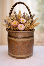 Studio Art Pottery Basket  Signed