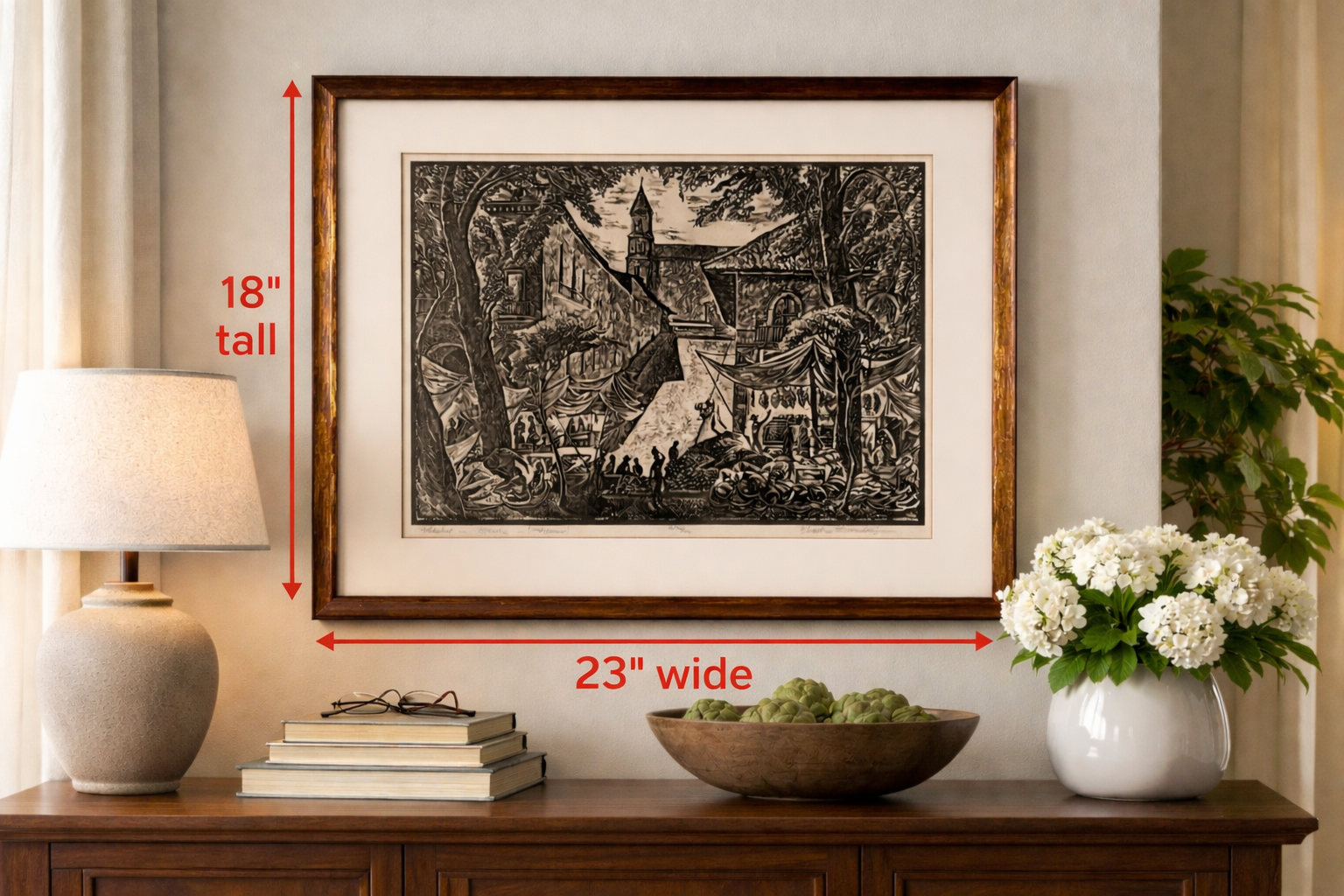 Framed First Edition of Market in Patzcuaro by Surendorf