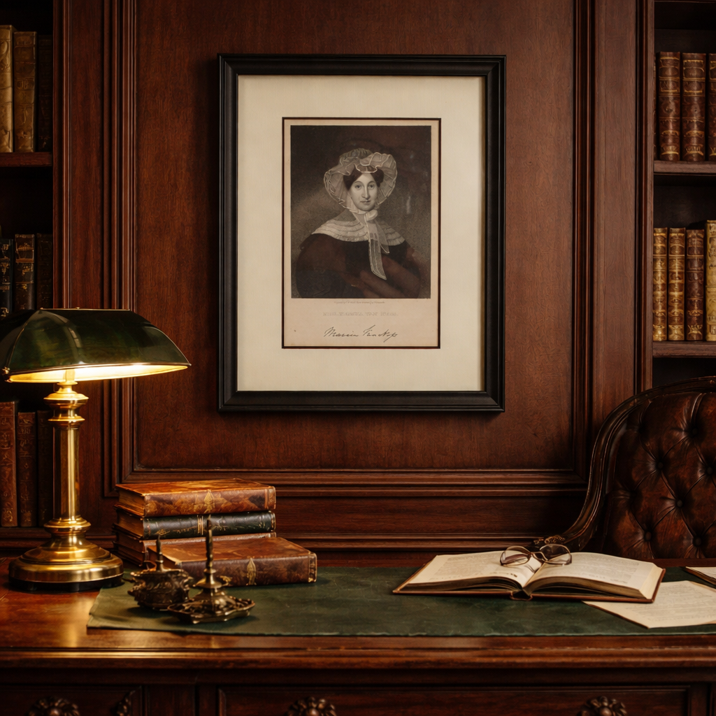 Marcia Van Ness Historical Antique Steel Engraving