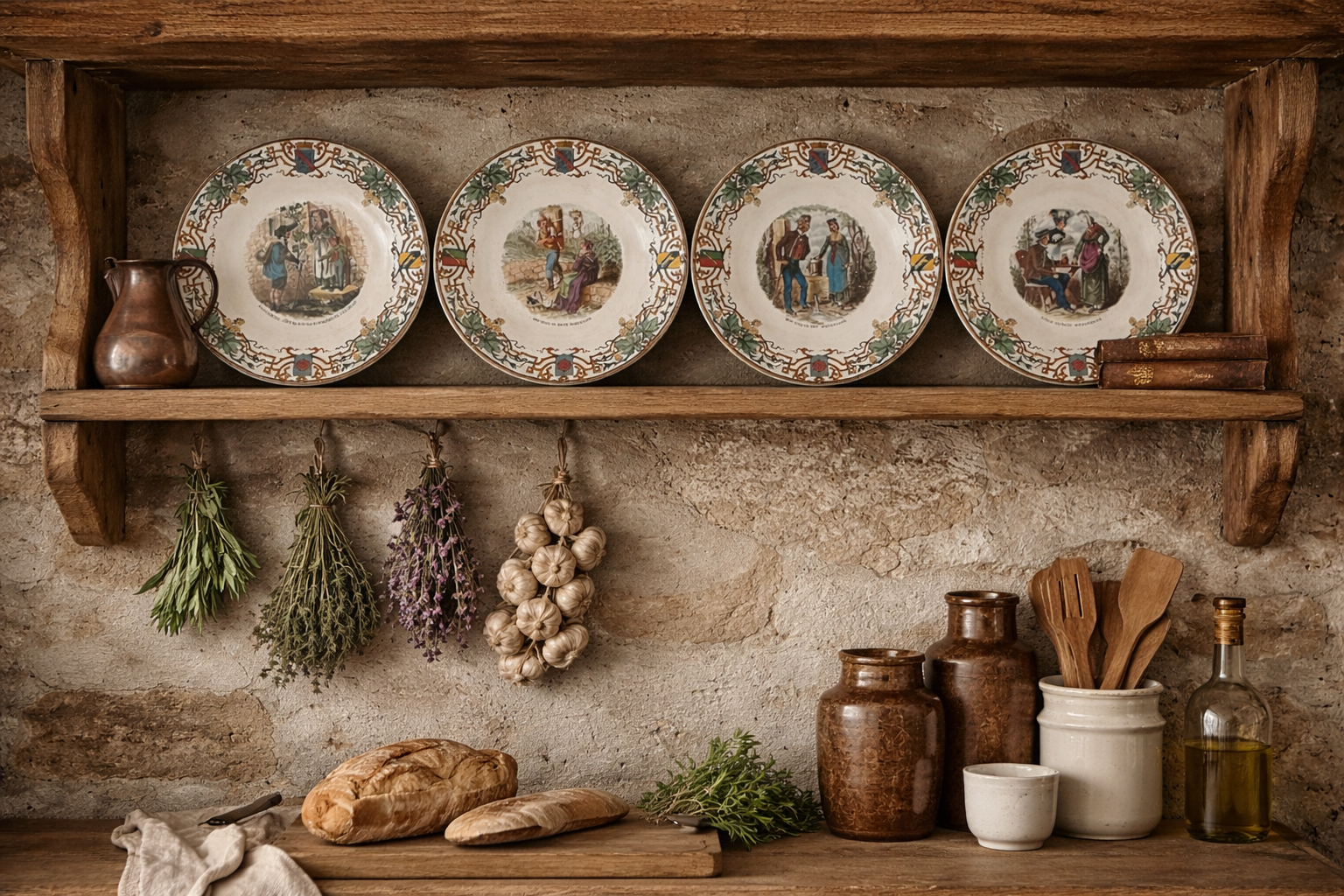 Antique French Sarreguemines Utzschneider & Cie Faience Plates Set 4