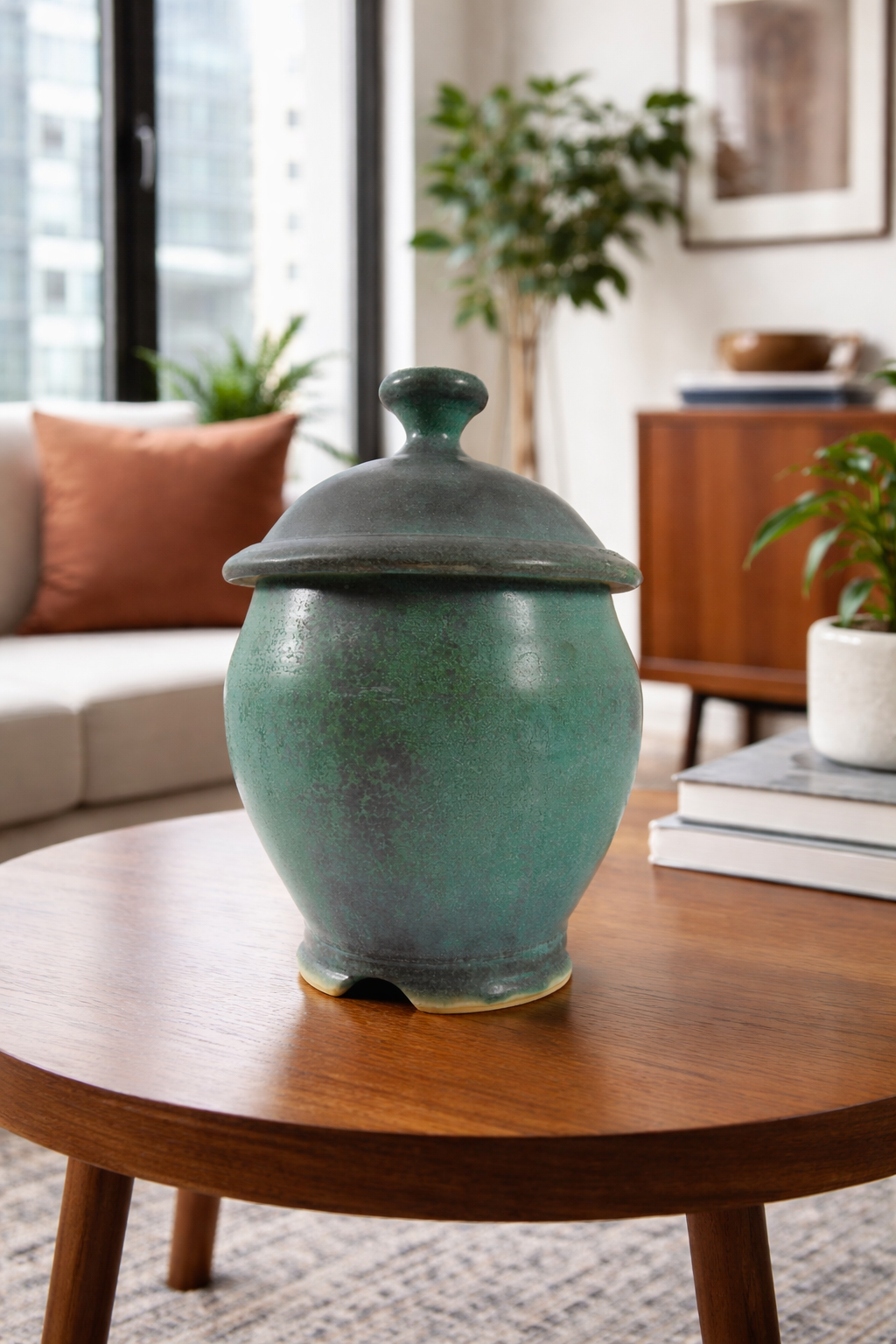 Ohio Ceramic Artist Arts and Crafts Style Lidded Jar
