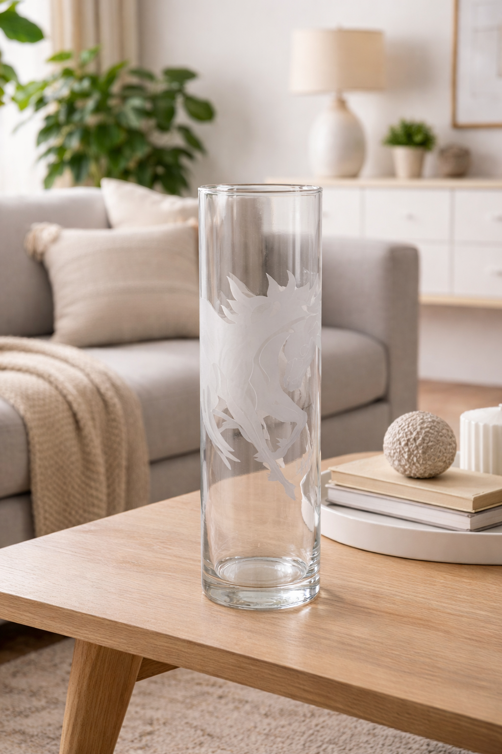 Unicorn Art Glass Vase by Perry Coyle
