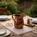Rockingham Glaze Yellow Ware Antique Pitcher