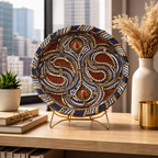 Antique Moroccan Pottery Dish with Cabochons