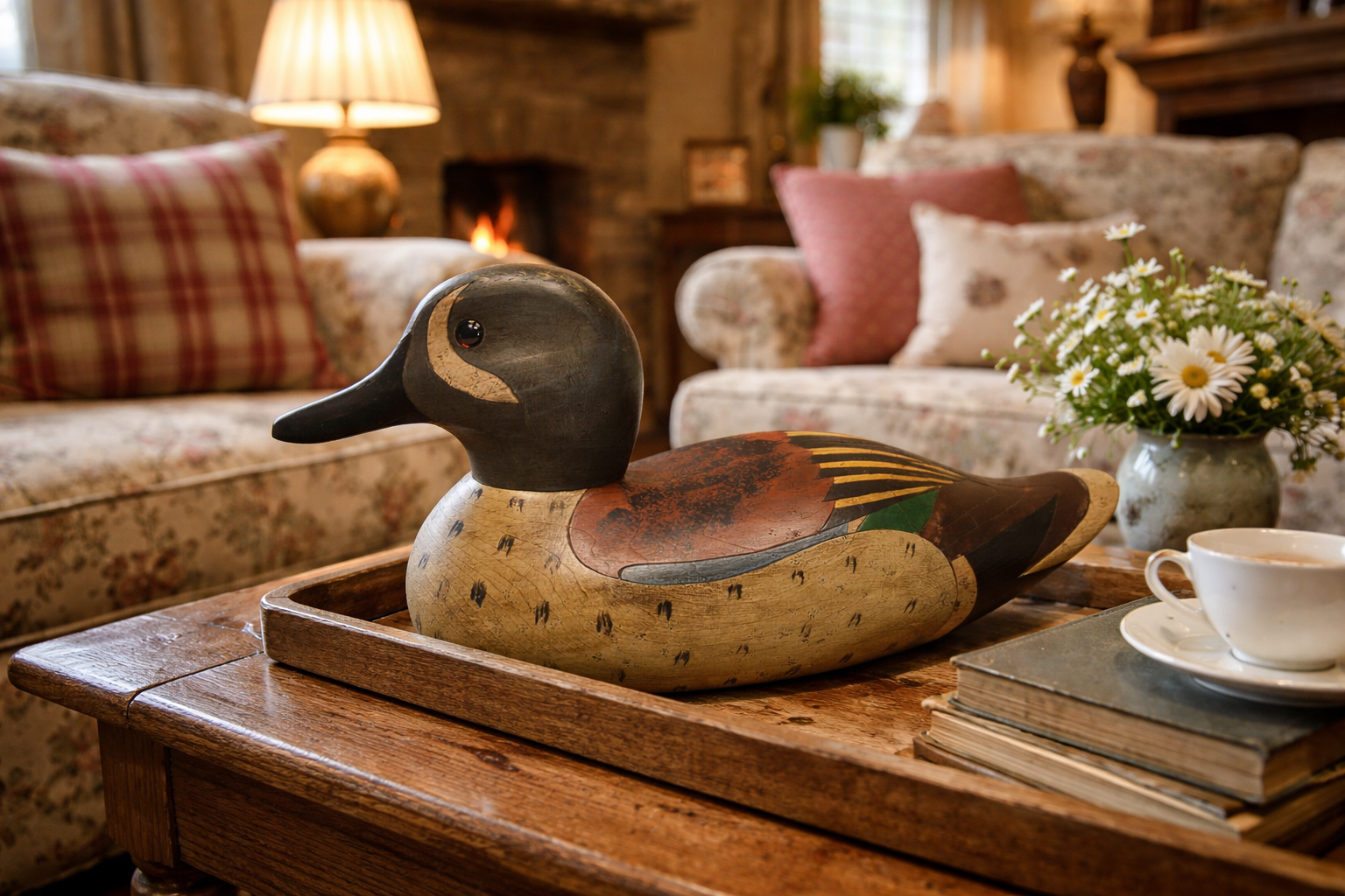 Blue Winged Teal Drake Duck Decoy by John Bundy