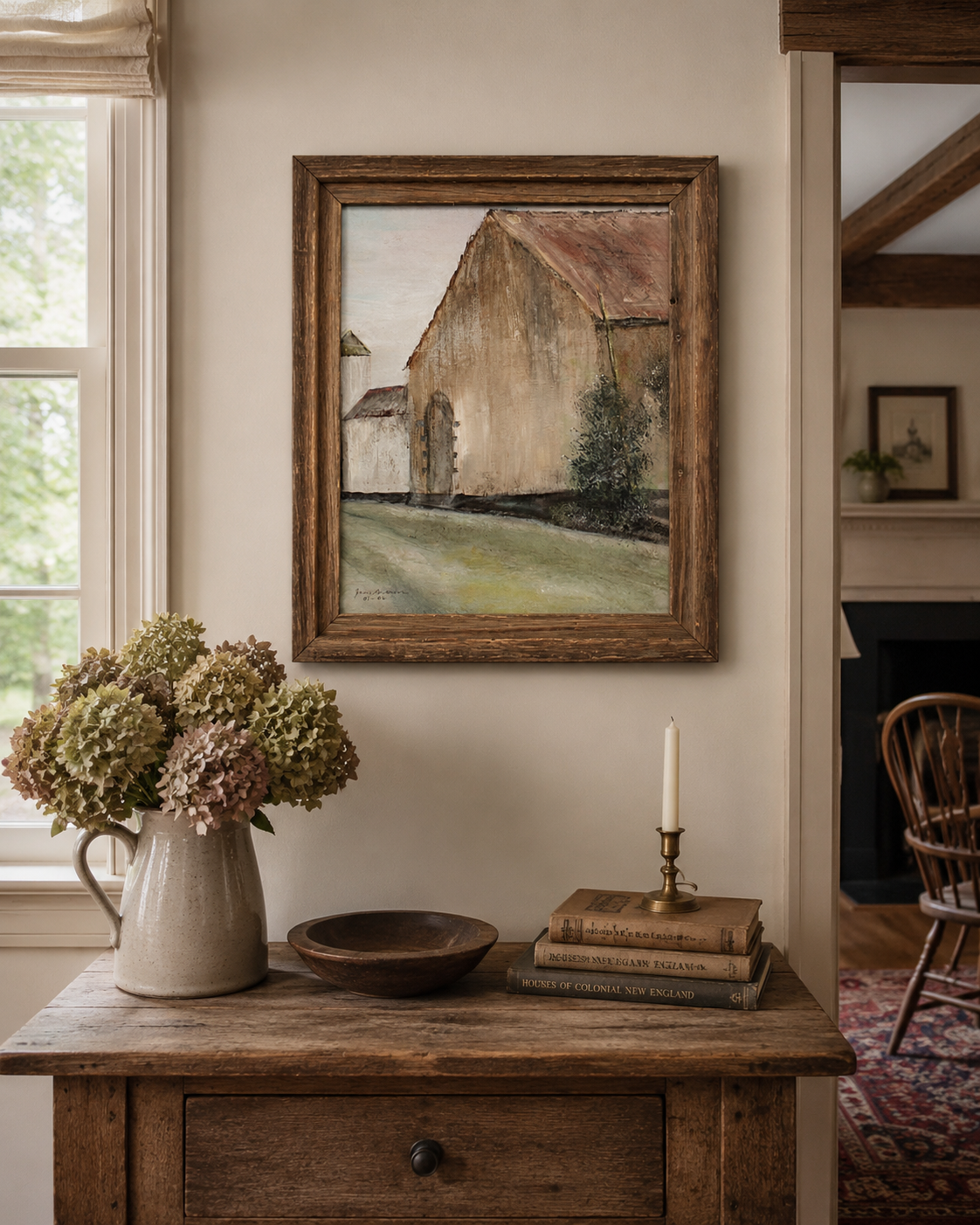 Original Painting of Mont Saint Jean Farm at Waterloo Framed Signed