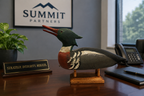 Red Breasted Merganser Drake Decoy Signed CWW