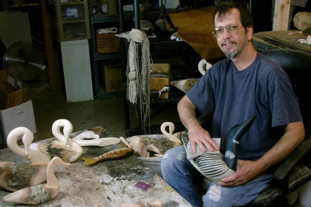 Vintage Wood Swan by Chris Boone