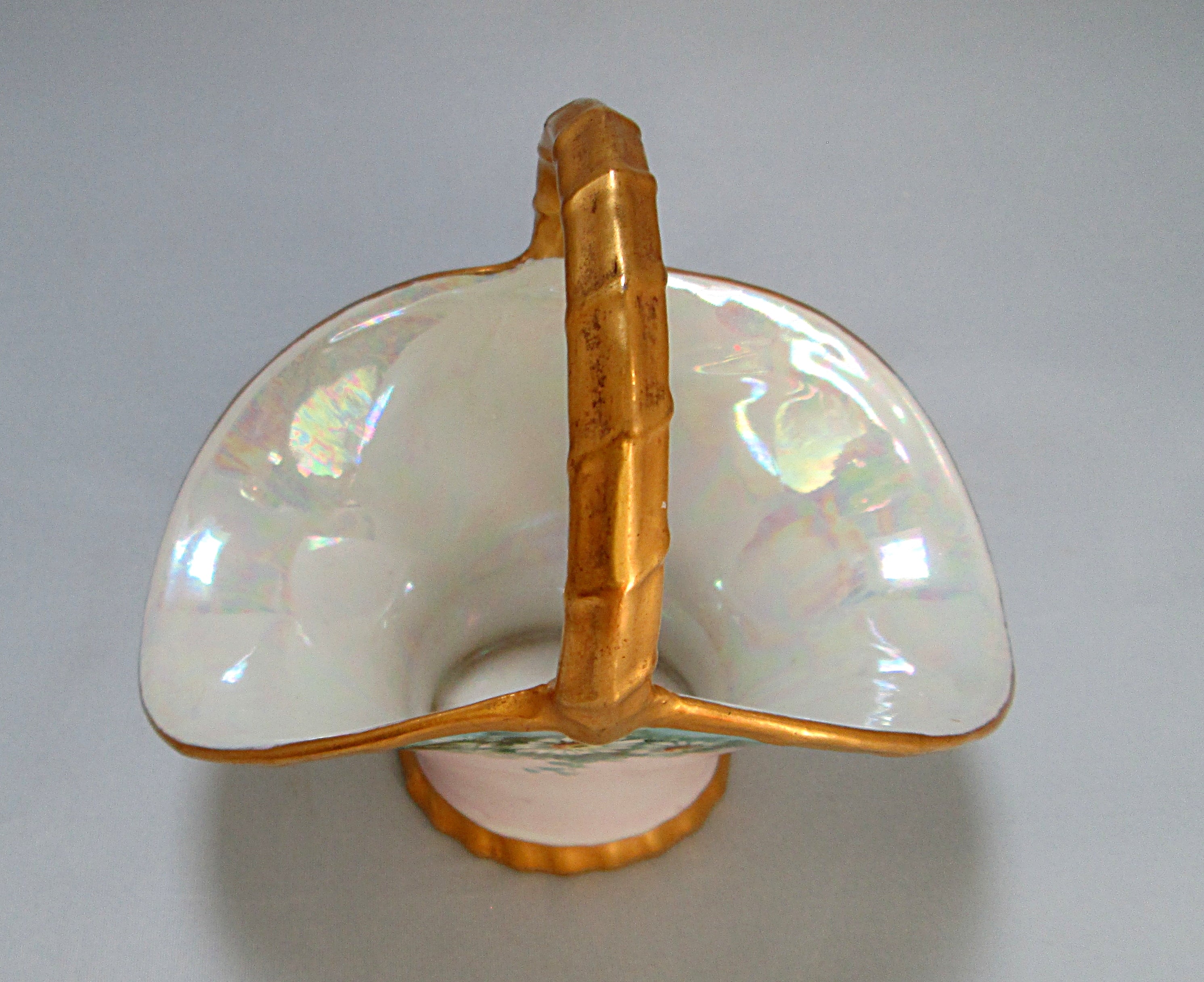 Hand Painted and Gilded German Porcelain Basket