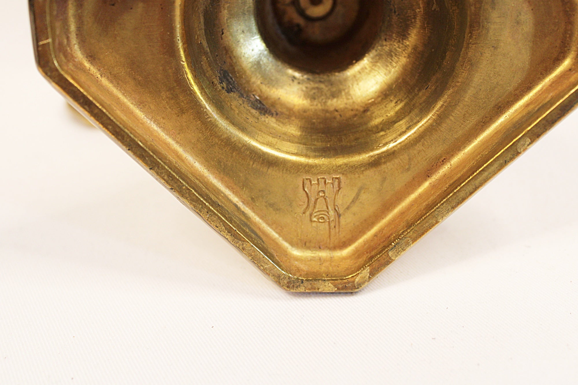 Beehive 1930s English Solid Brass Candlesticks