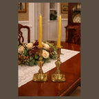 Beehive 1930s English Solid Brass Candlesticks