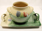 Studio Pottery Bowl and Tray Florida Ceramicist Gene Gandee pot on tray picture two