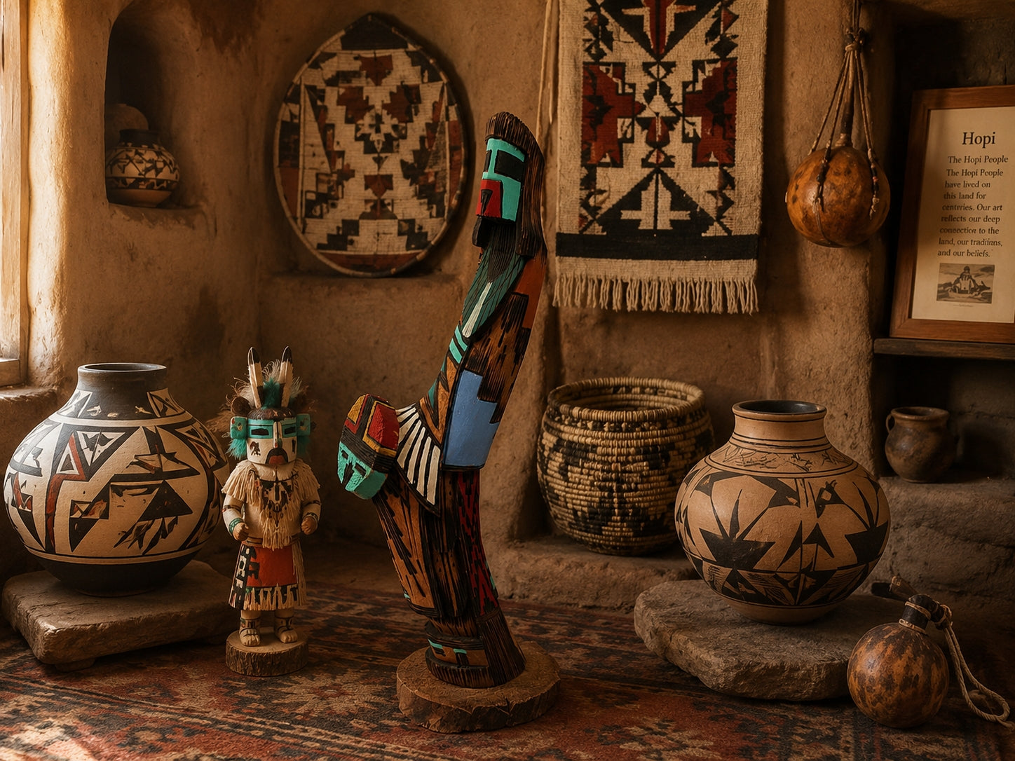Native American Long Hair Kachina Carving