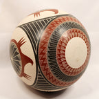 HUMBERTO PINA Polychrome Pottery Turtle Jar Mata Ortiz Mexico Bottom view on side