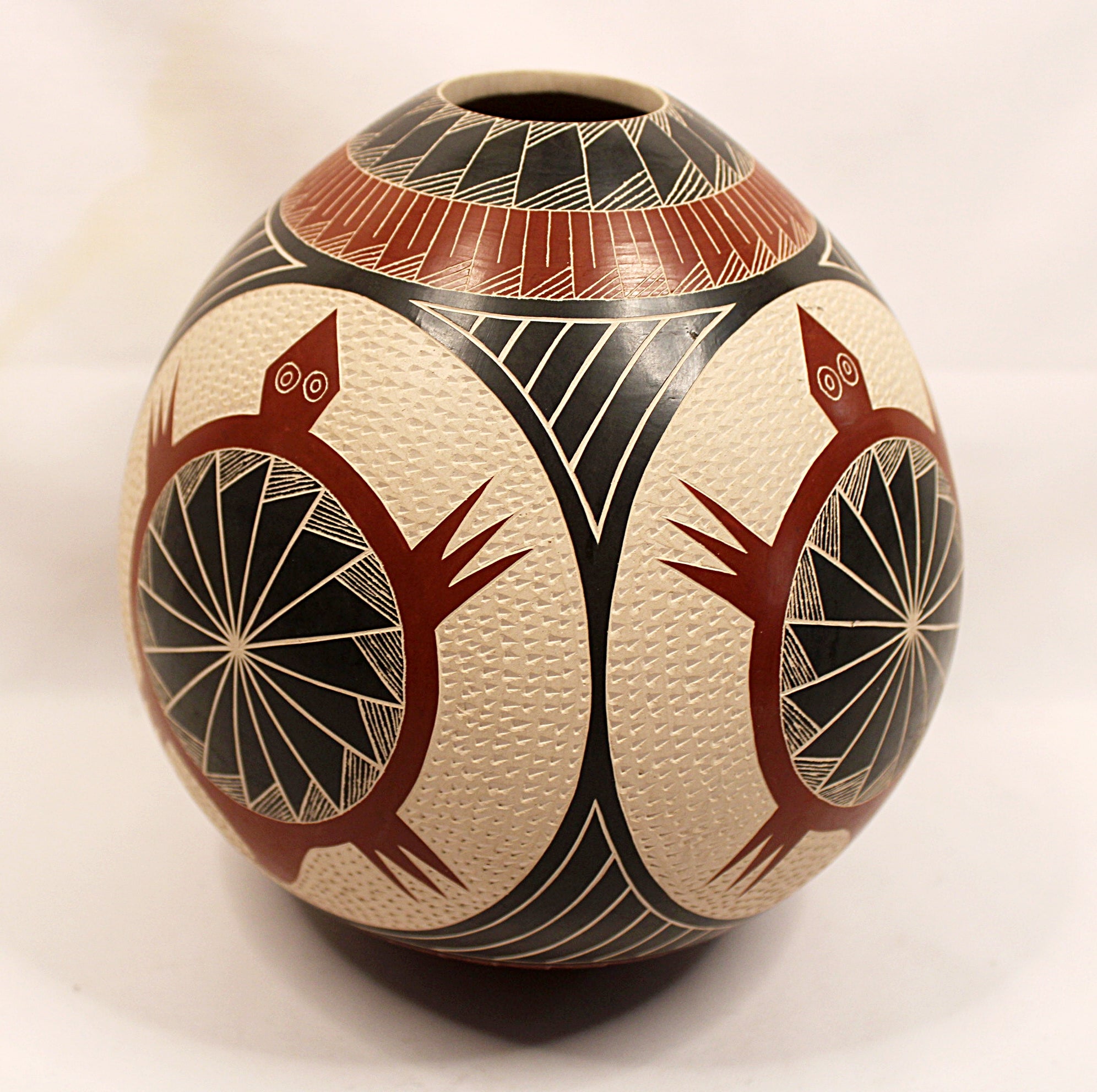 HUMBERTO PINA Polychrome Pottery Turtle Jar Mata Ortiz Mexico