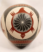HUMBERTO PINA Polychrome Pottery Turtle Jar Mata Ortiz Mexico Upside down