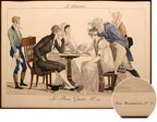 LE BON GENRE: Four 1800s French Etchings Hand Colored Framed Cuisine Themed