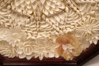 Sailor's Valentine Handmade with Seashells and Mahogany Closeup of lower Front
