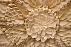 Sailor's Valentine Handmade with Seashells and Mahogany Closeup Center View
