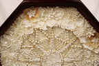 Sailor's Valentine Handmade with Seashells and Mahogany Closeup of top[ view