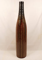 Decorative Tessuto Vase with striped pattern on a white background