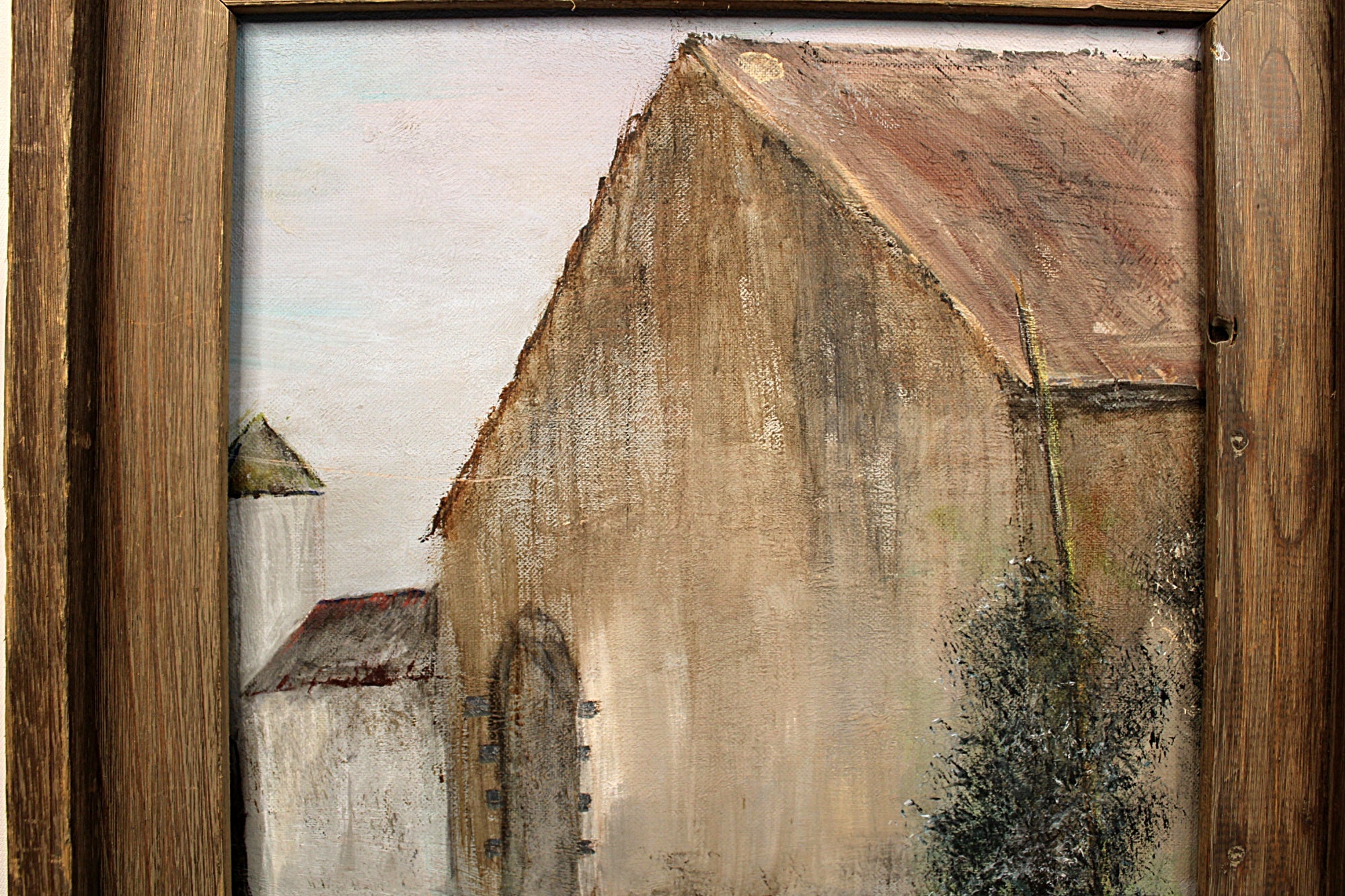 Original Painting of Mont Saint Jean Farm at Waterloo Framed Signed