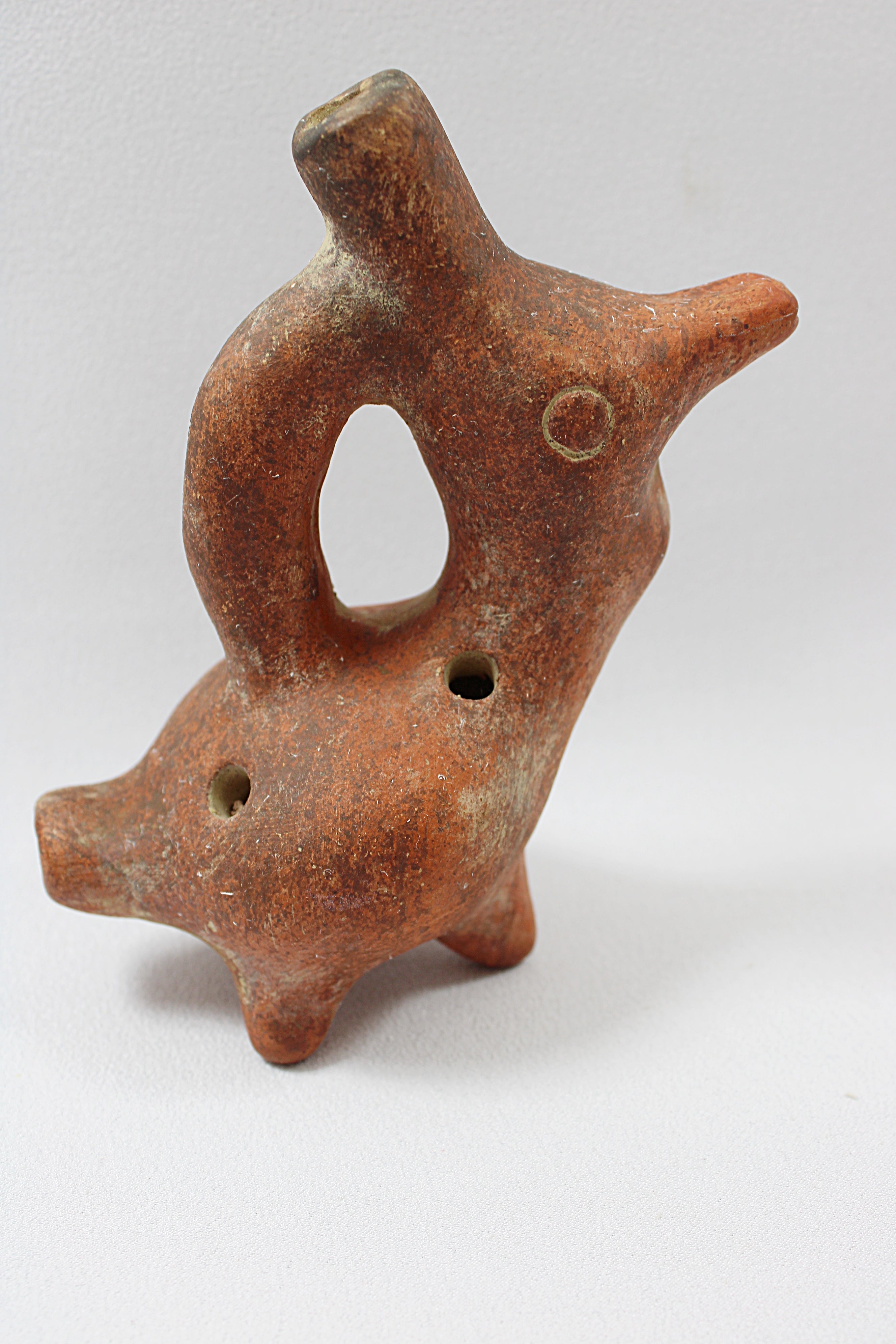 Pre-Columbian Style Pair Bird and Armadillo Ocarinas