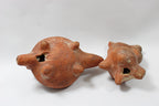 Pre-Columbian Style Pair Bird and Armadillo Ocarinas