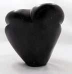 African Shona Owl Sculpture Art Black Serpentine Stone