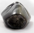 African Shona Owl Sculpture Art Black Serpentine Stone