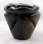 African Shona Owl Sculpture Art Black Serpentine Stone