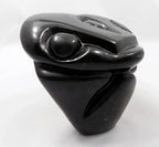 African Shona Owl Sculpture Art Black Serpentine Stone