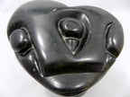 African Shona Owl Sculpture Art Black Serpentine Stone