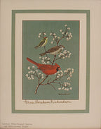 Framed  Lithograph Three Birds by Anne Worsham Richardson - Charleston Bird Lady