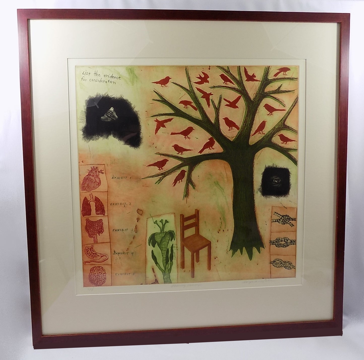 Vintage MARGARET VAN PATTEN Intaglio Print Framed Original by Listed Oregon Artist Limited Edition Number 7 of 8