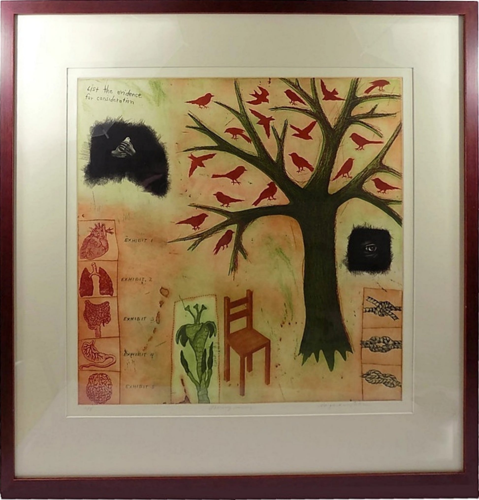  MARGARET VAN PATTEN Intaglio Print Framed Original by Listed Oregon Artist Limited Edition Number 7 of 8