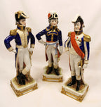 Vintage Porcelain Figurines Trio of French Generals Hand Painted