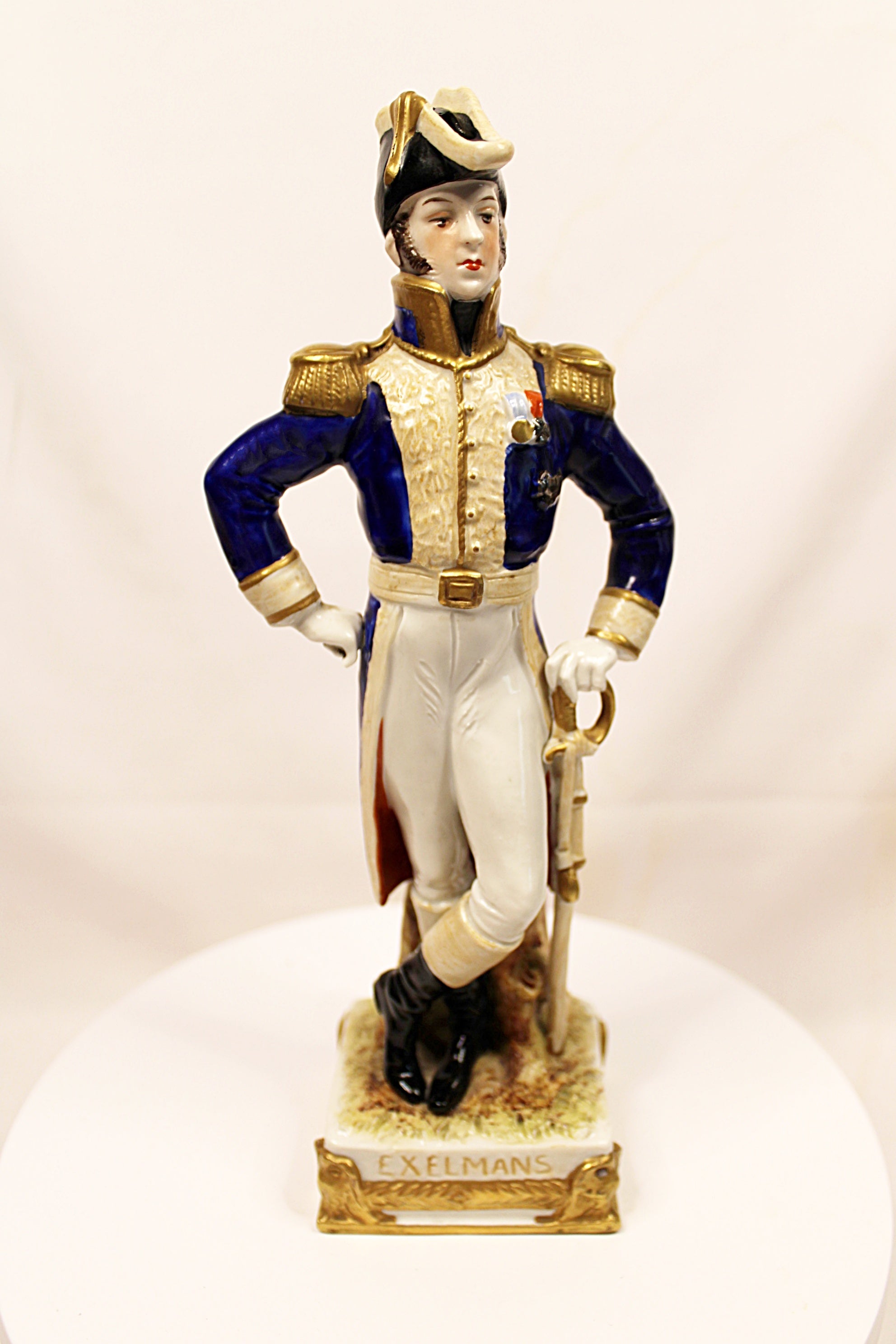Vintage Porcelain Figurines Trio of French Generals Hand Painted
