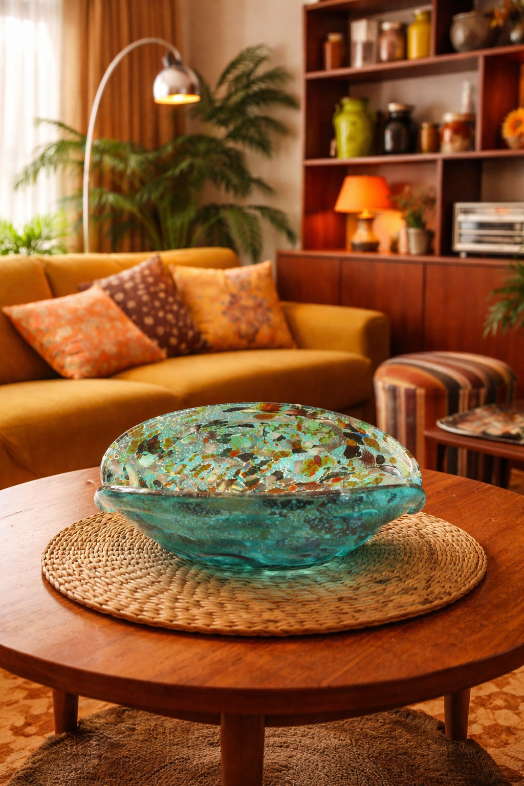 Italian Tutti Frutti  Murano Art Glass Bowl by AVEM